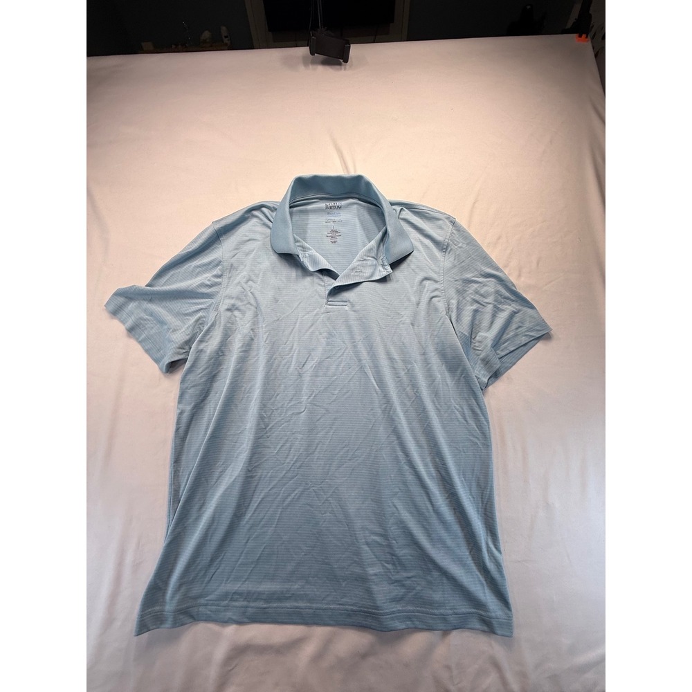 Croft & Barrow Mens Polo Shirt Large Blue Striped Performance Easy Care Golf Tee